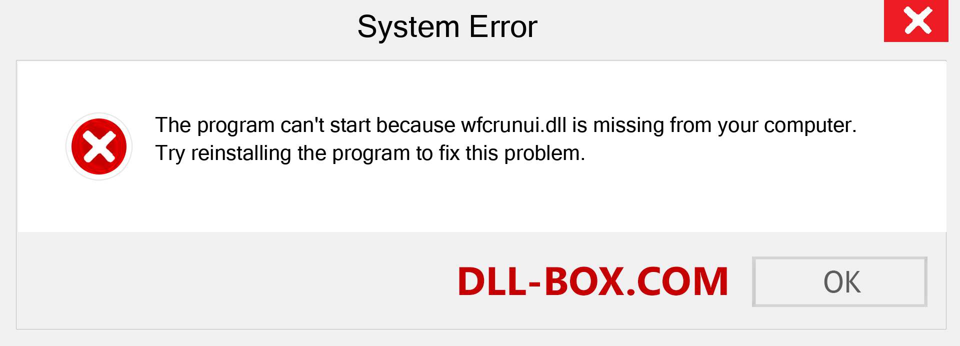  wfcrunui.dll file is missing?. Download for Windows 7, 8, 10 - Fix  wfcrunui dll Missing Error on Windows, photos, images